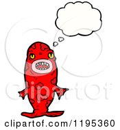 Cartoon Of A Monster Thinking Royalty Free Vector Illustration