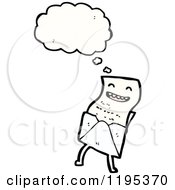 Cartoon Of A Bill In An Envelope Thinking Royalty Free Vector Illustration by lineartestpilot