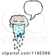 Cartoon Of A Rain Cloud Speaking Royalty Free Vector Illustration