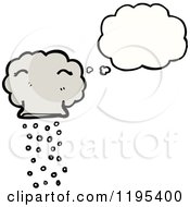 Cartoon Of A Cloud Thinking Royalty Free Vector Illustration