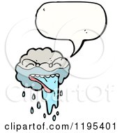 Cartoon Of A Rain Cloud Speaking Royalty Free Vector Illustration