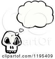 Cartoon Of A Skull Thinking Royalty Free Vector Illustration