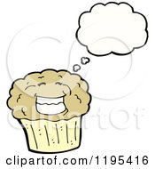 Cartoon Of A Muffin Thinking Royalty Free Vector Illustration