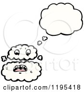 Cartoon Of A Disjointed Cloud Thinking Royalty Free Vector Illustration
