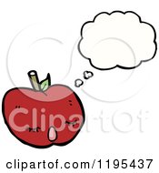 Cartoon Of An Apple Thinking Royalty Free Vector Illustration