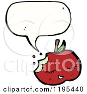 Cartoon Of A Apple Speaking Royalty Free Vector Illustration