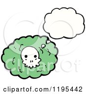 Cartoon Of A Cloud With A Skull Thinking Royalty Free Vector Illustration