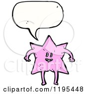Cartoon Of A Star Speaking Royalty Free Vector Illustration