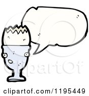 Cartoon Of An Egg In An Egg Cup Speaking Royalty Free Vector Illustration