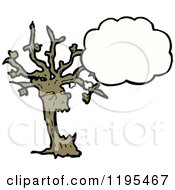 Cartoon Of A Tree Thinking Royalty Free Vector Illustration