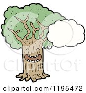Cartoon Of A Tree Thinking Royalty Free Vector Illustration
