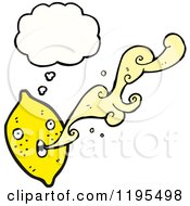 Cartoon Of A Lemon Thinking Royalty Free Vector Illustration by lineartestpilot