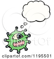 Cartoon Of A One Eyed Monster Thinking Royalty Free Vector Illustration