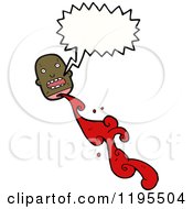 Cartoon Of A Bloody Decapitated Head Speaking Royalty Free Vector Illustration by lineartestpilot