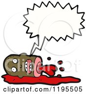 Cartoon Of A Bloody Decapitated Head Speaking Royalty Free Vector Illustration