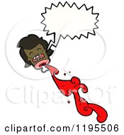 Cartoon Of A Bloody Decapitated Head Speaking Royalty Free Vector Illustration