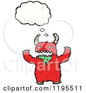 Poster, Art Print Of Horned Monster Thinking