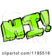 Cartoon Of The Word Hi Royalty Free Vector Illustration by lineartestpilot