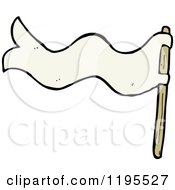 Cartoon Of A White Flag Royalty Free Vector Illustration