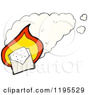 Cartoon Of A Burning Envelope Royalty Free Vector Illustration by lineartestpilot