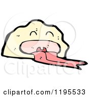 Cartoon Of A Rock With A Face And Long Tongue Royalty Free Vector Illustration by lineartestpilot