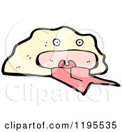 Cartoon Of A Rock With A Face And Long Tongue Royalty Free Vector Illustration