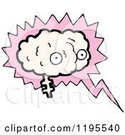 Cartoon Of A Brain In A Speaking Bubble Royalty Free Vector Illustration