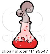 Cartoon Of A Beaker With Red Liquid Royalty Free Vector Illustration