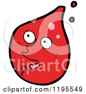 Cartoon Of A Red Drop Royalty Free Vector Illustration by lineartestpilot