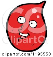 Cartoon Of A Red Drop Royalty Free Vector Illustration by lineartestpilot
