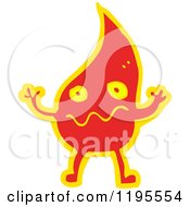 Cartoon Of A Flame Character Royalty Free Vector Illustration by lineartestpilot
