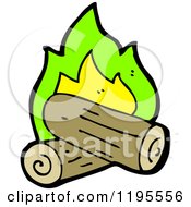 Cartoon Of Burning Logs Royalty Free Vector Illustration by lineartestpilot