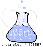 Cartoon Of A Beaker With Blue Liquid Royalty Free Vector Illustration