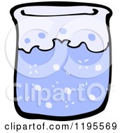 Cartoon Of A Beaker With Blue Liquid Royalty Free Vector Illustration by lineartestpilot