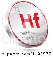 Poster, Art Print Of 3d Floating Round Red And Silver Halfnium Chemical Element Icon