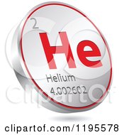Poster, Art Print Of 3d Floating Round Red And Silver Helium Chemical Element Icon