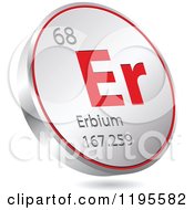 Poster, Art Print Of 3d Floating Round Red And Silver Erbium Chemical Element Icon