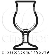 Clipart Of A Black And White Poco Grande Glass Royalty Free Vector Illustration