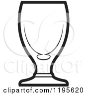 Clipart Of A Black And White Benquet Glass Royalty Free Vector Illustration