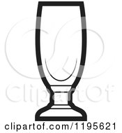 Clipart Of A Black And White Pilsner Glass Royalty Free Vector Illustration