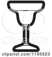 Clipart Of A Black And White Welled Margarita Glass Royalty Free Vector Illustration