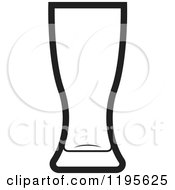 Clipart Of A Black And White Standard Pilsner Glass Royalty Free Vector Illustration
