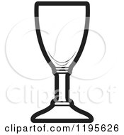 Clipart Of A Black And White Sherry Glass Royalty Free Vector Illustration