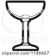 Clipart Of A Black And White Margarita Glass Royalty Free Vector Illustration