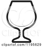 Clipart Of A Black And White Brandy Snifter Glass Royalty Free Vector Illustration