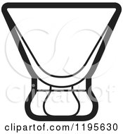 Clipart Of A Black And White Cosmopolitan Cocktail Glass Royalty Free Vector Illustration