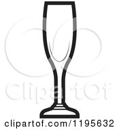 Clipart Of A Black And White Flute Glass Royalty Free Vector Illustration