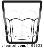Clipart Of A Black And White Rock Glass Royalty Free Vector Illustration