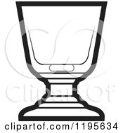 Clipart Of A Black And White Footed Rock Glass Royalty Free Vector Illustration