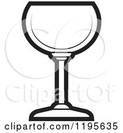 Clipart Of A Black And White Grande Wine Glass Royalty Free Vector Illustration